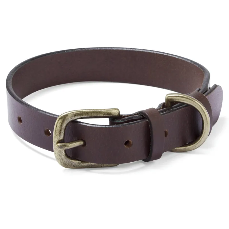 Le Chameau Leather Dog Collar - Marron Fonce